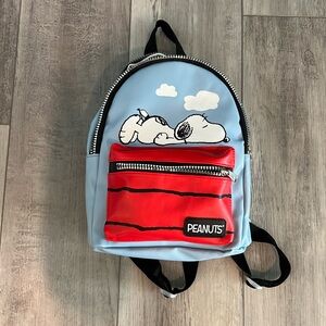 Peanuts Light Blue & Red Snoopy Mini Backpack